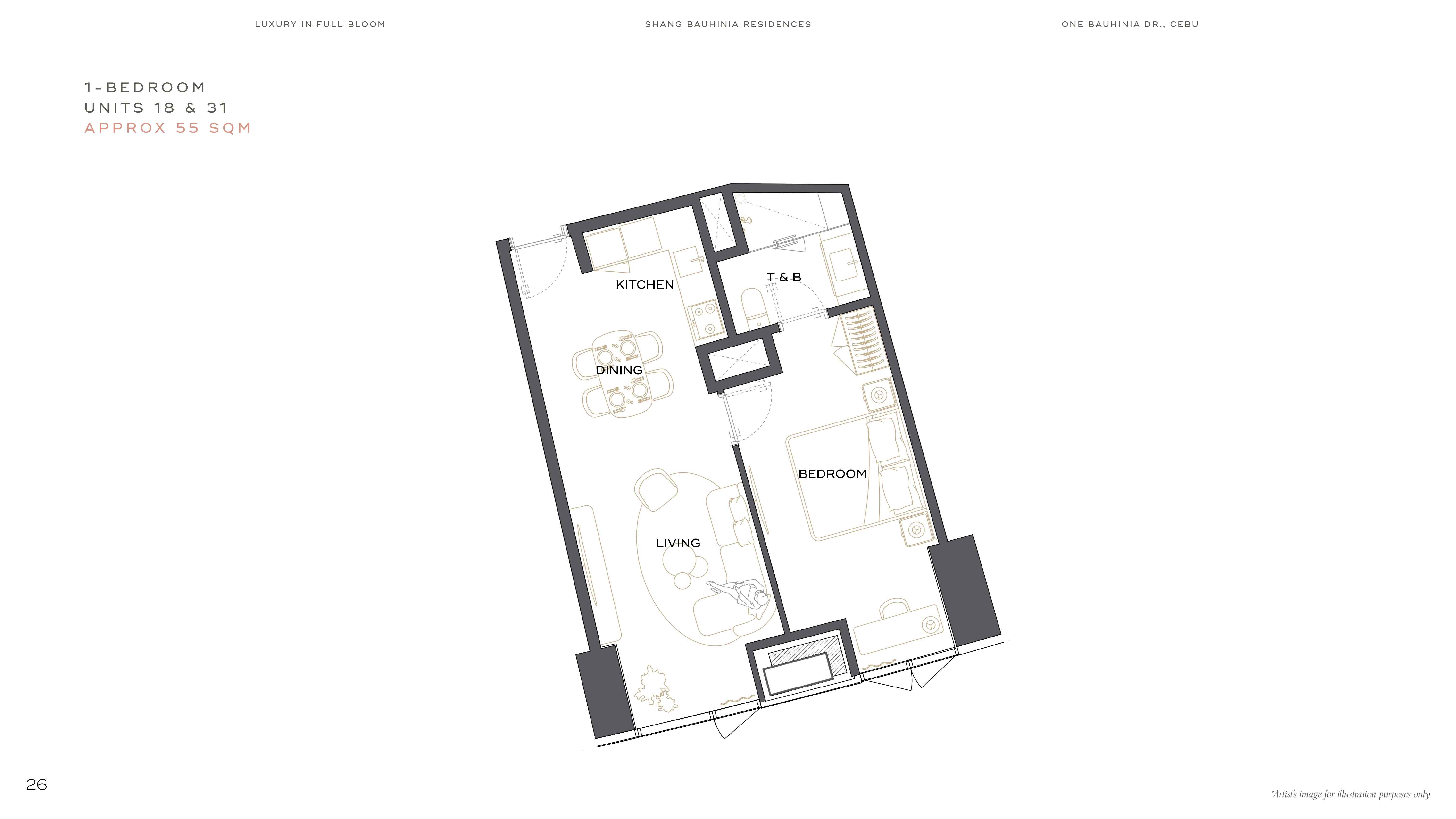 1Bedroom 55 sqm